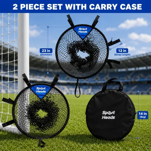 Miniatura 3 de Blancos de fútbol para entrenamiento de portería (2 piezas) - Blanco de entrenamiento de fútbol Equipo Top Bins Diseño duradero - Correas extra