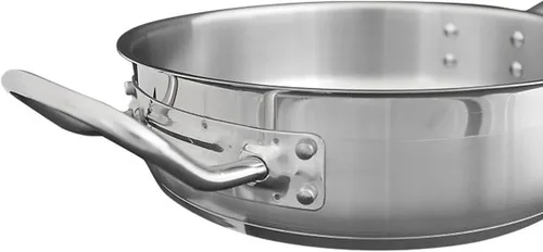 Miniatura 4 de TrueCraftware - Sartén de acero inoxidable de 3 cuartos de galón con tapa y mango hueco soldado- Utensilios de cocina para cocinero, sartén