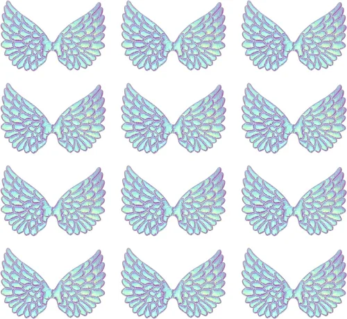 Miniatura 9 de PATIKIL 12 alas de ángel para manualidades, pequeñas alas de ángel con purpurina, 6 colores, alas de ángel para coser, parches para mochilas