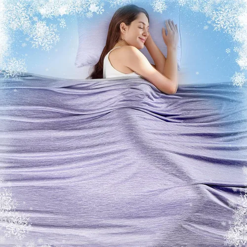 Miniatura 14 de KMUSET Manta refrescante (50 x 60 pulgadas), manta refrescante de verano de doble cara para personas que duermen con calor y sudores nocturnos