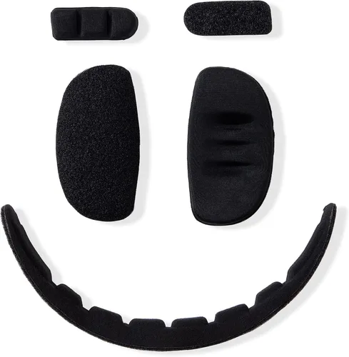 Miniatura 7 de Softball Face Mask Defense Liner, Includes: 1 Forehead Pad, 2 Side Pads, 2 Chin Cups, 1 Ponytail Strap, 1 Large Super Glue Magic Hook Negro