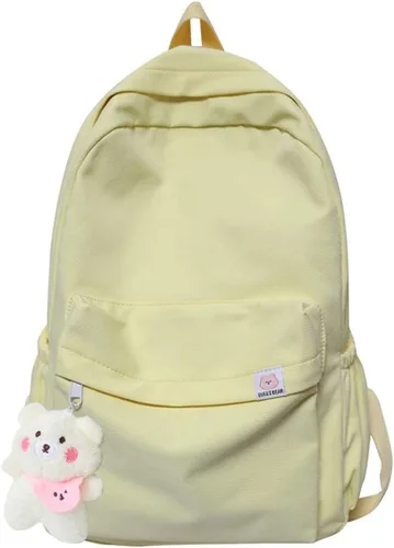 Miniatura 8 de Eagerrich Mochila Estética Mochila Bonita Útiles Escolares Bolsa para Laptop para Adolescentes Niñas Mujeres Estudiantes Color Sólido, Azul