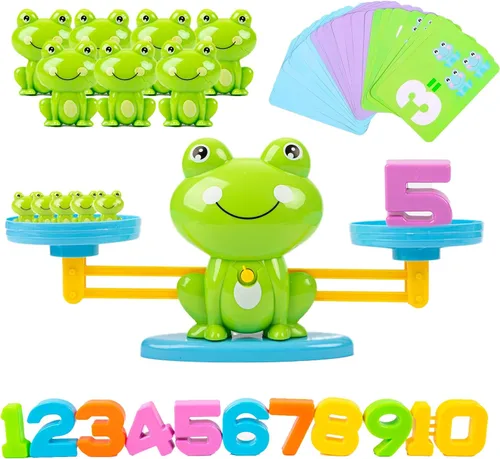 Juguetes de conteo de equilibrio de rana, juegos de matemáticas geniales para niños y niñas, juguete educativo de números para preescolar, divertido