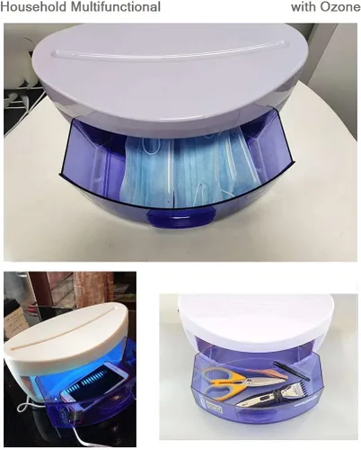Gabinete de desinfección con esterilizador UV, desinfección de ozono para herramientas de uñas, herramienta de arte de uñas, herramienta de Azul