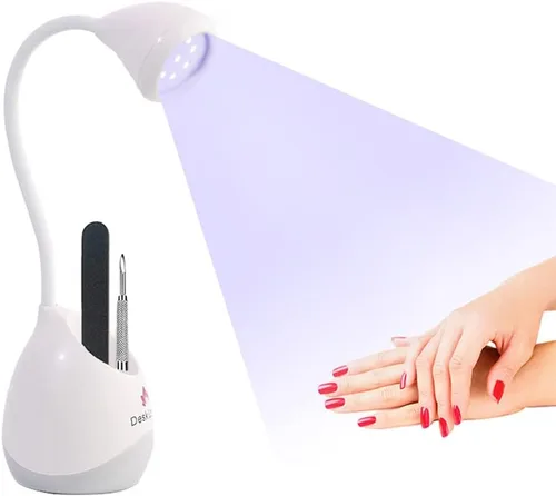Miniatura 6 de Lámpara de curado de pegamento ultravioleta USB de 3 W LED UV, lámpara de uñas LED UV para uñas de gel, lámpara de escritorio flexible de abrazadera