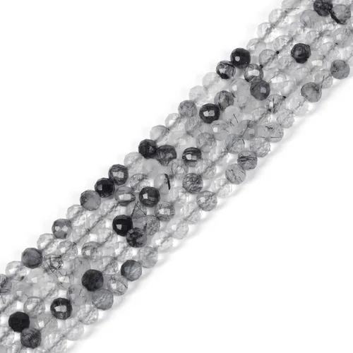 Miniatura 84 de Cuentas redondas facetadas de aguamarina natural de 4mm cuentas sueltas de 16 pulgadas para hacer joyas con cuentas