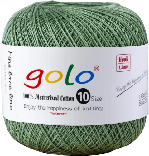 Miniatura 112 de Golo - Bolas de hilo para crochet de algodón tamaño 10, color algodón para crochet D-Fresa D078-fresa