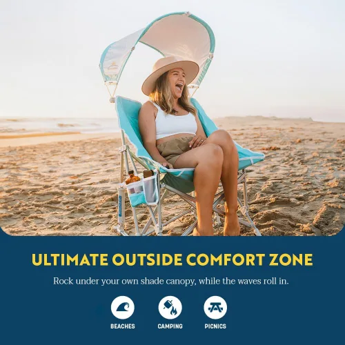 Miniatura 8 de GCI Outdoor Waterside Pod Rocker - Mecedora para exteriores con toldo parasol