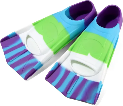 Miniatura 99 de Aletas de natación para niños, aletas cortas para niños y jóvenes, aletas de natación para entrenamiento de natación para niños, niñas, niños