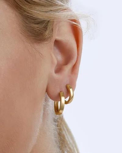 Miniatura 4 de MILLA Aretes tipo huggie de oro de 14 quilates o plata de ley para mujer, paquete múltiple e individuales, aretes para mujer, aretes de moda Y2K