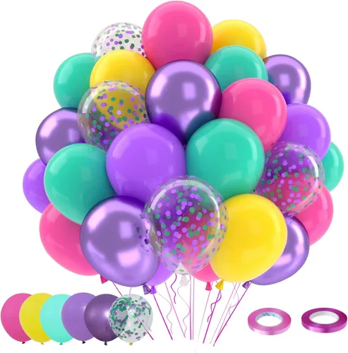 Miniatura 29 de Patimate Juego de globos de confeti negro y dorado, kit de 50 piezas de globos de látex de confeti metálico dorado negro y blanco de 12 pulgadas
