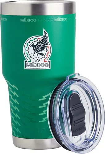 Miniatura 12 de NORDAY Vasos de acero inoxidable de 20 onzas, color negro, Copa de fútbol de México, vaso aislado con tapa, temperatura de hasta 24 horas