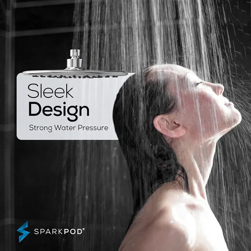 Miniatura 7 de SparkPod Cabezal de ducha de lluvia grande de 9.5 pulgadas, cabezal de ducha de lujo, cabezal de ducha de alta presión, cobertura de cuerpo completo