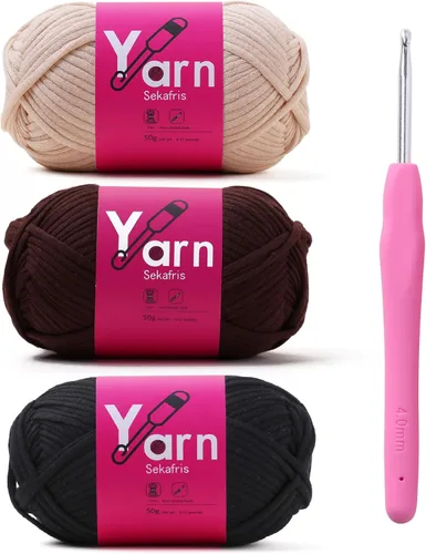 Miniatura 34 de Hilo de Crochet con Hilo de Algodón para Crochet – Hilos de Crochet Tejido para Principiantes con Puntadas Fáciles de Ver – Hilo para Crochet