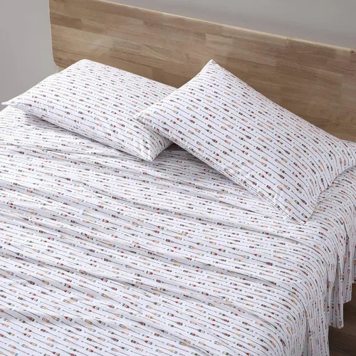Eddie Bauer - Sábanas tamaño Queen, juego de ropa de cama de percal de algodón, decoración del hogar crujiente y fresca (Canoe Lake Paddle, Queen)