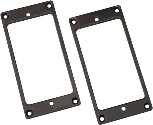 Anillo de recogida Humbucker de guitarra eléctrica plana de metal, anillo de montaje de marco para pastilla de puente negro, paquete de 2