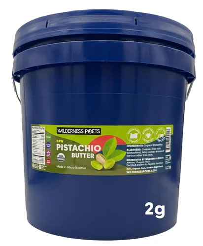 Miniatura 14 de Wilderness Poets, Mantequilla de pistacho - Orgánica, cruda, 100% pistacho (64 onzas - 4 libras) - Tarro de vidrio de medio galón - Perfecto