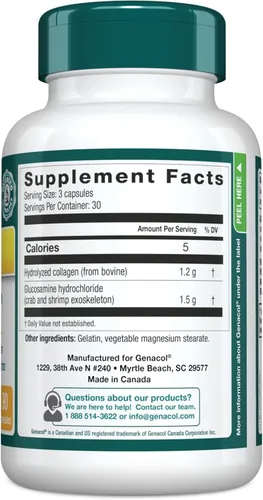 Miniatura 2 de Genacol Plus – Suplemento de glucosamina y colágeno, péptidos de colágeno ultrahidrolizados, facilita el movimiento de las articulaciones, mantiene