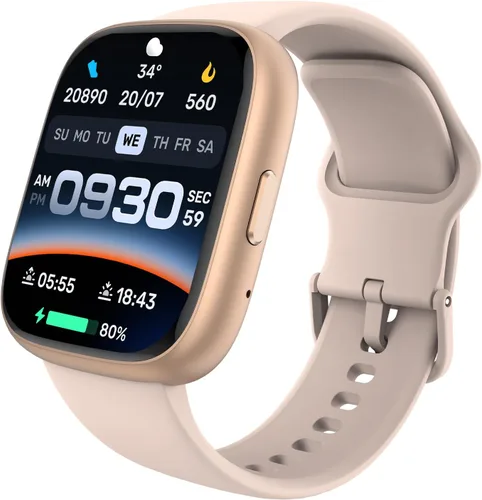 Reloj de seguimiento de actividad física para mujeres y hombres, llamadas Bluetooth, pantalla HD de 1.83 pulgadas, 100 modos deportivos, frecuencia