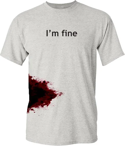 Camiseta con estampados divertidos con humor zombi y texto en inglés Im Fine camiseta divertida de zombi para Halloween