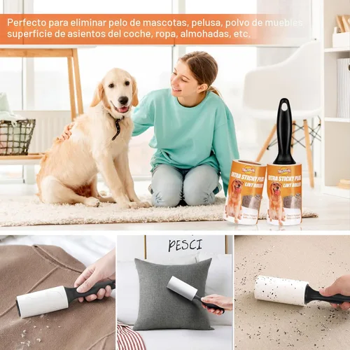 Miniatura 3 de WulaWindy Rodillo de Pelusa para Pelo de Mascotas, Rodillos de Pelusa Extra Adhesivos Removedor de Pelo de Mascotas para la Ropa, Paquete de Valor