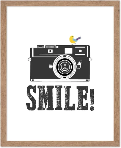 Poster Master Póster de ilustración vintage, impresión minimalista retro, regalo para artista, amigo, sonrisa para cámara, amante de la fotografía,