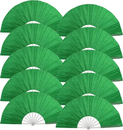 Miniatura 10 de 10 ventiladores plegables grandes de mano para hombres y mujeres, abanicos decorativos plegables, accesorios rave, utilizado para bailes, fiestas