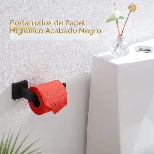 Miniatura 4 de KOKOSIRI Portarrollos de papel higiénico negros para baño Portarrollos de papel higiénico SUS304 acero inoxidable contemporáneo montado en la pared