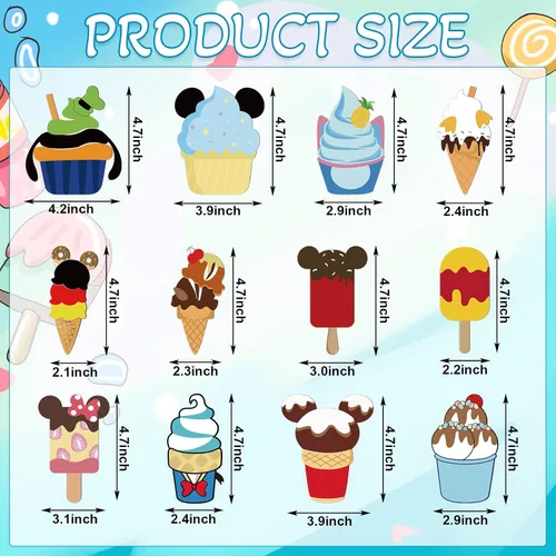 Miniatura 2 de 12 calcomanías para puerta de crucero de ratón, para nevera, refrigerador, lindo imán de helado para puerta de automóvil, nevera, pizarras blancas