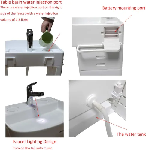 Miniatura 2 de HongK - Aprendizaje temprano de plástico lavabo de lavado para niños niños bebé bebé niño pequeño simulación toalla estante lavado cuidado de manos