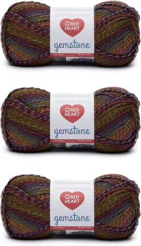 Miniatura 9 de Red Heart Hilo de citrino de piedras preciosas – Paquete de 3 unidades de 7 onzas – Acrílico – 5 voluminosos – 312 yardas – Tejido, ganchillo