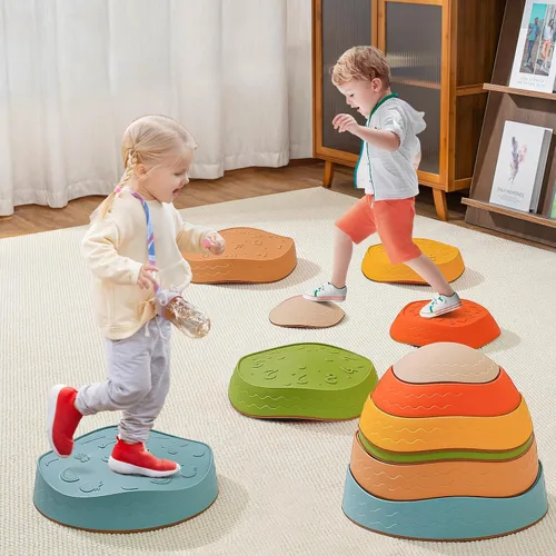 Miniatura 9 de Fanboxk - Piedras de equilibrio para niños, piedras sensoriales antideslizantes para promover habilidades de equilibrio y coordinación en niños