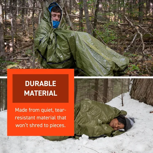 Miniatura 5 de Survive Outdoors Longer Bivvy de Emergencia 90% - Viene con Silbato de Supervivencia y Cordón Paracord con Yesca - Agregar al Kit de Emergencia