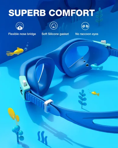 Miniatura 3 de ZIONOR Gafas de Natación para Niños, G1MINI SE Gafas de Natación Antivaho para Niño Niña 6-14 B4 (lente dorada - azulado)