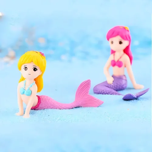 Miniatura 3 de Figura de sirena rosa, adorno de acuario, mini accesorio de micro paisaje, mini sirena para accesorios de jardín de hadas, decoración de acuario