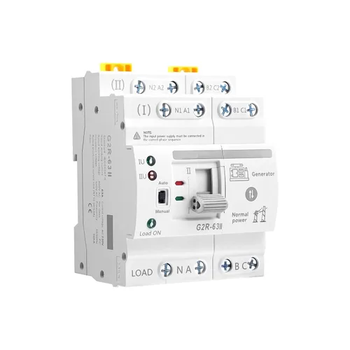 Miniatura 9 de Mini ATS AC Interruptor de transferencia automática/manual 2P 63A 110V, ATS de transferencia manual para fuente de alimentación ininterrumpida