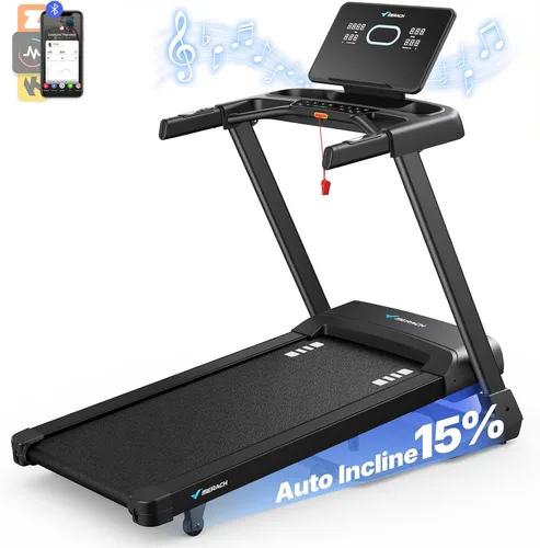 Miniatura 9 de MERACH Treadmill with 15/18% Auto Incline, 55"/47"x18"/19" Wide Belt Treadmills, 0.5-8.7MPH/10MPH 3.5HP Brushless Incline Treadmill for Home, 350LBS