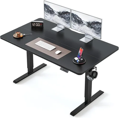 Miniatura 9 de BANTI Escritorio de pie de 48 × 24 pulgadas, ergonómico, altura eléctrica ajustable, para sentarse y ponerse de pie, escritorio de oficina para Arce