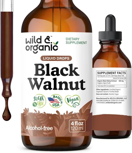Miniatura 10 de Wild & Organic Tintura de Nuez Negra - Limpieza Desintoxicante con Extracto de Cáscara de Nuez Negra - Suplemento Herbal para Desintoxicación