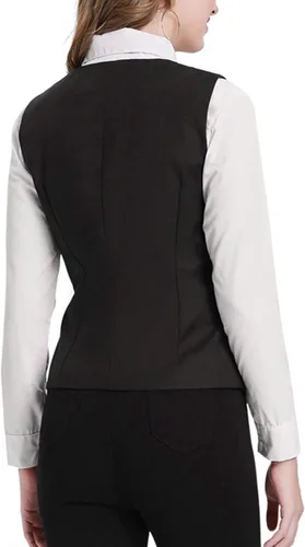 Miniatura 6 de GRACE KARIN Chaleco de traje elegante con cuello en V para mujer, ajustado, con botones, para oficina