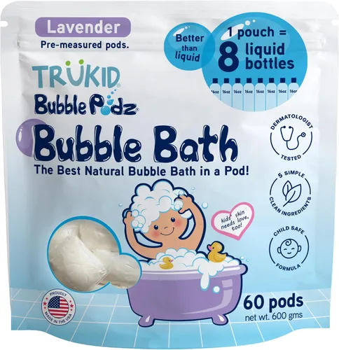 Miniatura 23 de TruKid Bubble Podz - Baño de burbujas para niños, niños pequeños y bebés, bomba de baño suave y refrescante sin lágrimas para piel sensible