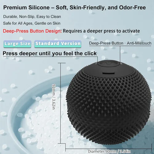 Miniatura 4 de Bola de masaje vibratoria con calor, 7 modos, memoria, liberación miofascial, bola de recuperación muscular de tejido profundo para masaje de puntos