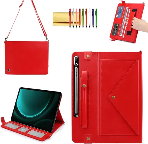 Miniatura 20 de Bolso Funda para Samsung Galaxy Tab S10 FE/S9 FE 10.9"/S9/S8/S7 11", Techcircle Folio con Soporte Cruzado, Billetera con Ranura para Lápiz S Pen