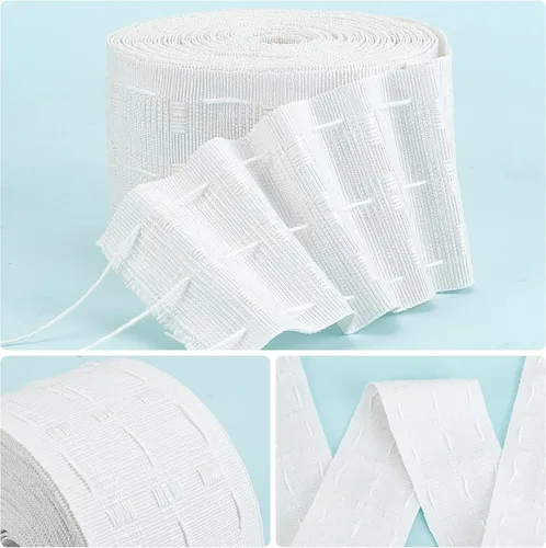 Miniatura 3 de GORGECRAFT Cinta plisada de 11 yardas x 3 pulgadas de ancho, color blanco, desmontable, 100% poliéster, cinta de pellizco profundo, accesorios