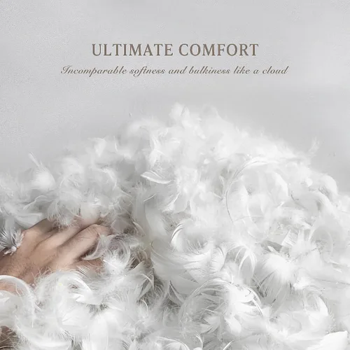Miniatura 3 de Kathy Ireland Edredón de plumón de ganso de plumas blancas, cálido para todas las estaciones, tamaño individual