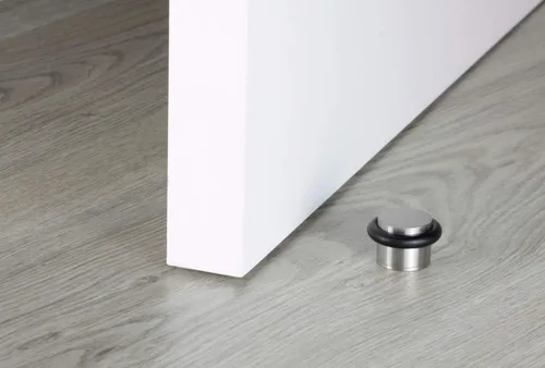 Miniatura 6 de Topes de puerta EVI Tope de puerta de acero inoxidable - Cierre de tornillo - Protector de goma negro - Tope de puerta de 0.94 x 0.83 pulgadas