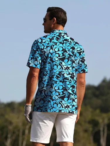 Miniatura 4 de APTRO Camisas polo de golf para hombre que absorben la humedad, camisas de golf hawaianas de ajuste seco