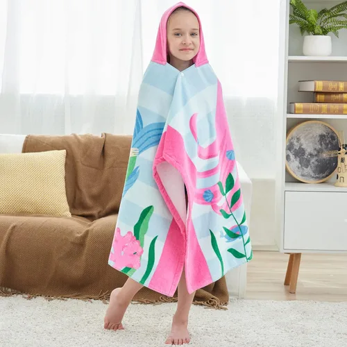 Miniatura 5 de Toallas de baño para niños, toalla para niños y niñas con capucha para playa, baño, piscina, toallas de natación de 30 x 50 pulgadas, tamaño grande