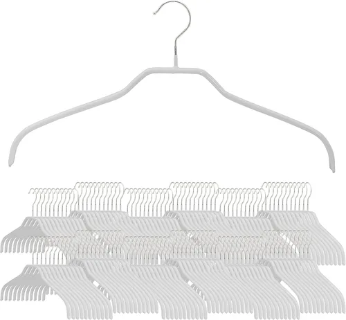 Miniatura 24 de MAWA Ft Reston Lloyd Silhouette Series - Percha antideslizante que ahorra espacio para camisas y vestidos, estilo 41/F, juego de 10, color blanco