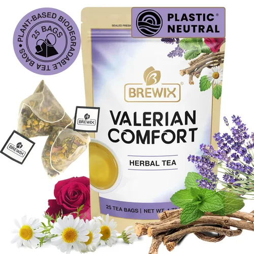 Miniatura 43 de BREWIX, Bedtime Blossom - Té suelto de hierbas (más de 50 tazas) sin cafeína y totalmente natural Mezcla relajante floral nocturna Rooibos
